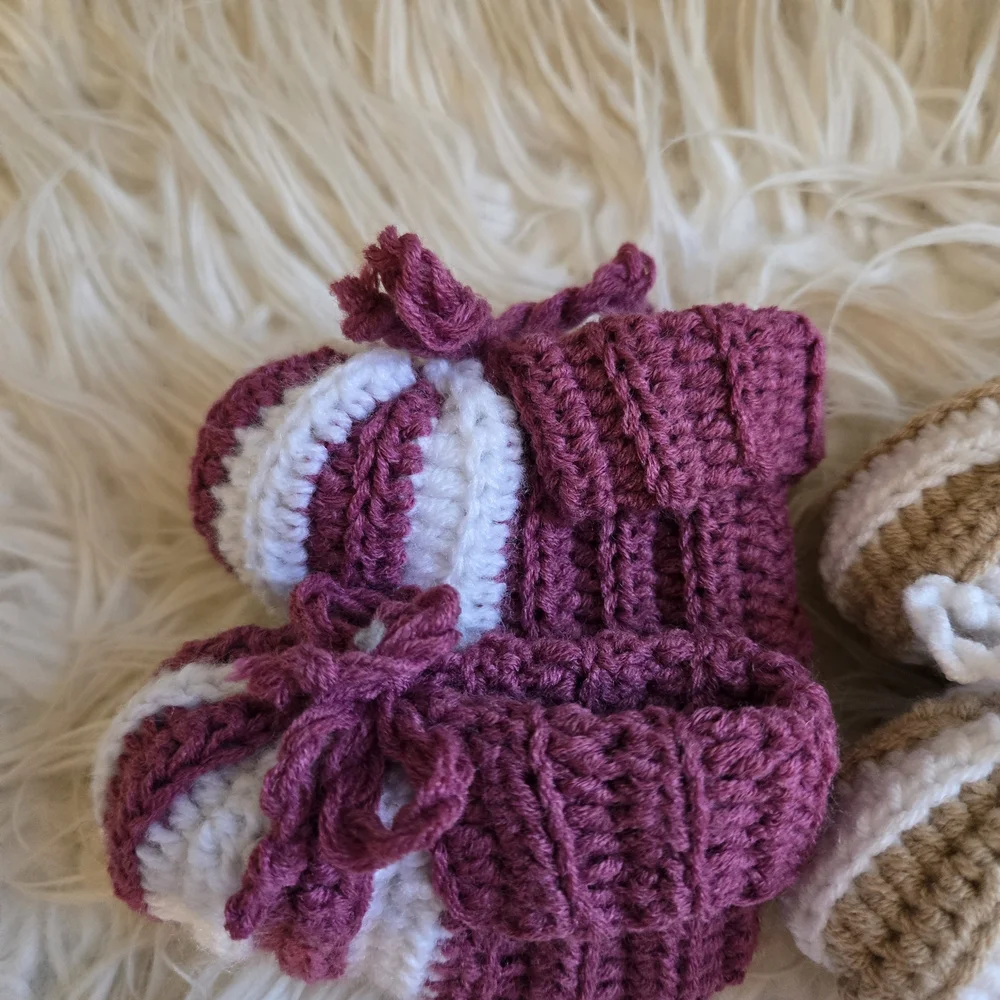 Handmade Crochet Baby Booties Set